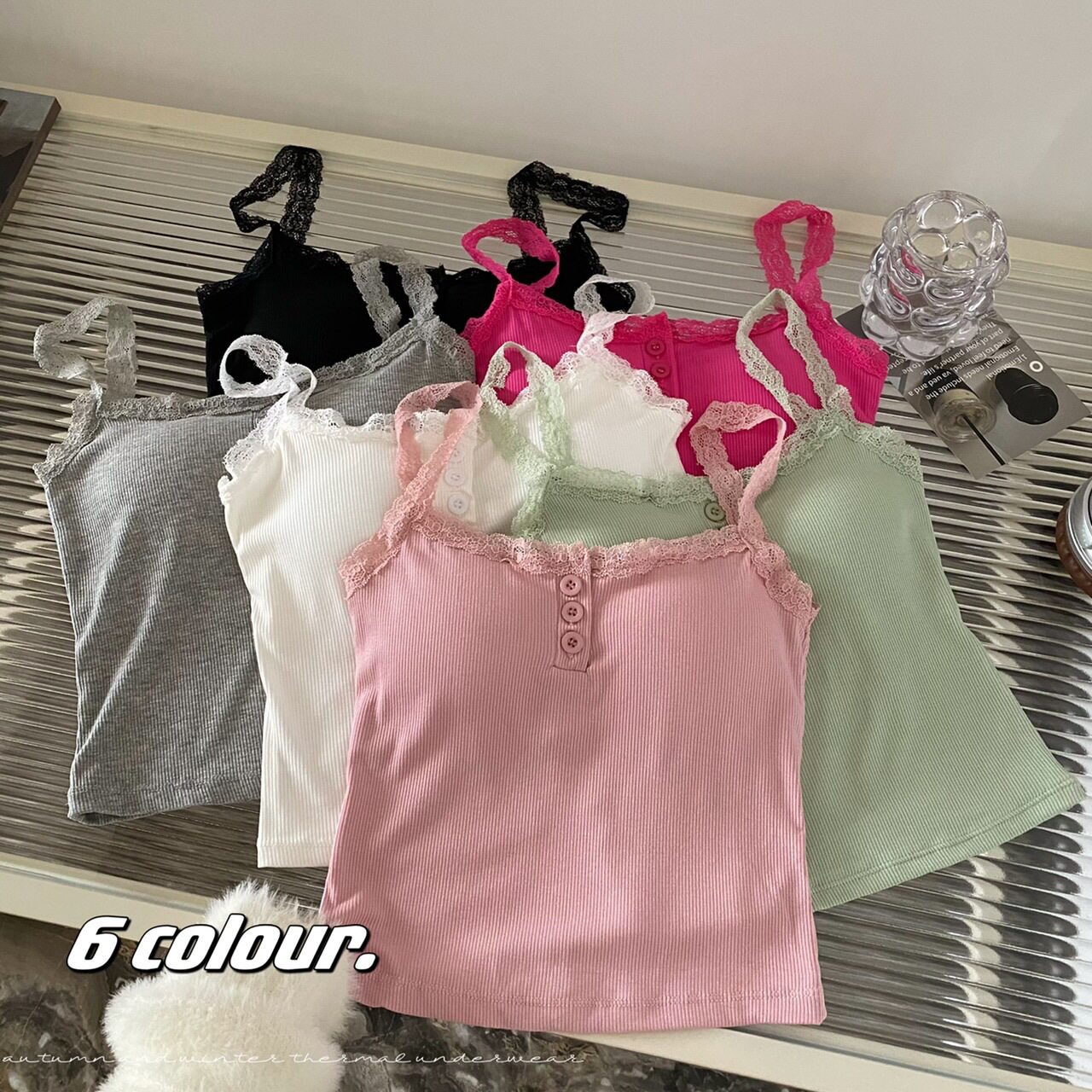 韩版螺纹棉蕾丝吊带美背背心一体带胸垫裹胸外穿打底短款抹胸上衣