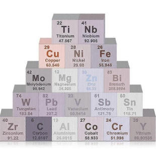 20件套化学元素实物摆件金属元素块立方体元素收藏标本钨钛硅铜锌