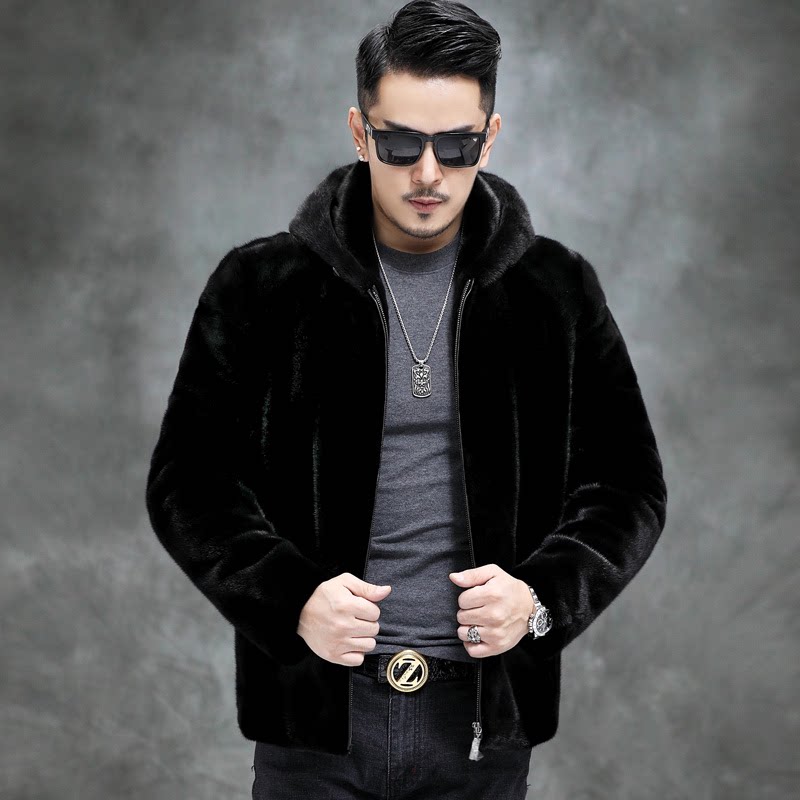 HAINING MINK BROTHER SHIJIA MINK 남성 가을 겨울 따뜻한 패션 코트 재킷 모조 남성 모피