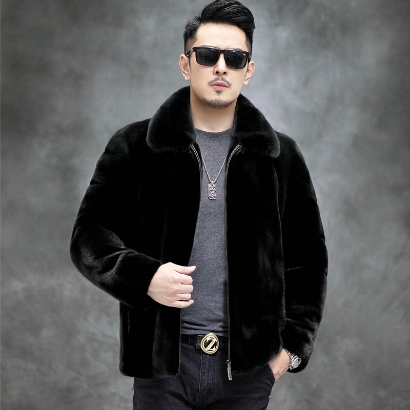 HAINING MINK BROTHER SHIJIA MINK 남성 가을 겨울 따뜻한 패션 코트 재킷 모조 남성 모피