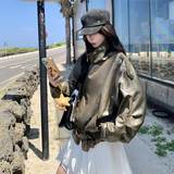 【】气质百搭复古港风时尚皮衣C161-8935-P215-K328，女装皮衣，2C161