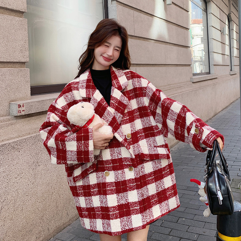 【新款已出货】夹棉内胆格纹毛呢C161-6910-P165-K248,女装毛呢外套,2C161
