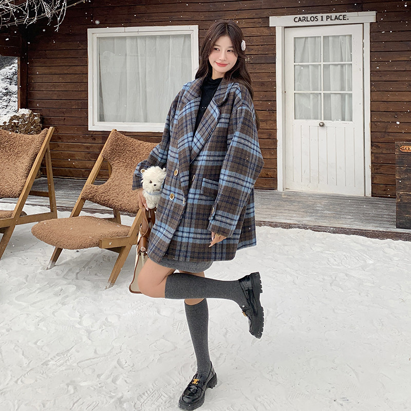 【新款发售】格纹夹棉呢大衣C161-6903-P145-K208,女装毛呢外套,2C161