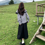 【新款已出货】复古格纹上衣+半身裙套装C161-8915-P175-K268，女装套装/套裙，2C161