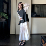 【】C161-6866-套P145-K198气质氛围感马甲套装裙，女装连衣裙，2C161