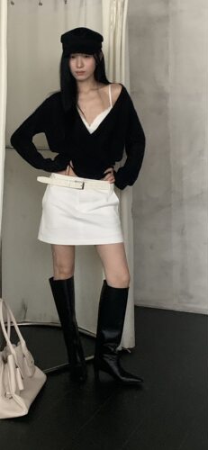 【saidtome】早秋高腰A字短裙女百搭通勤防走光半身裙6049