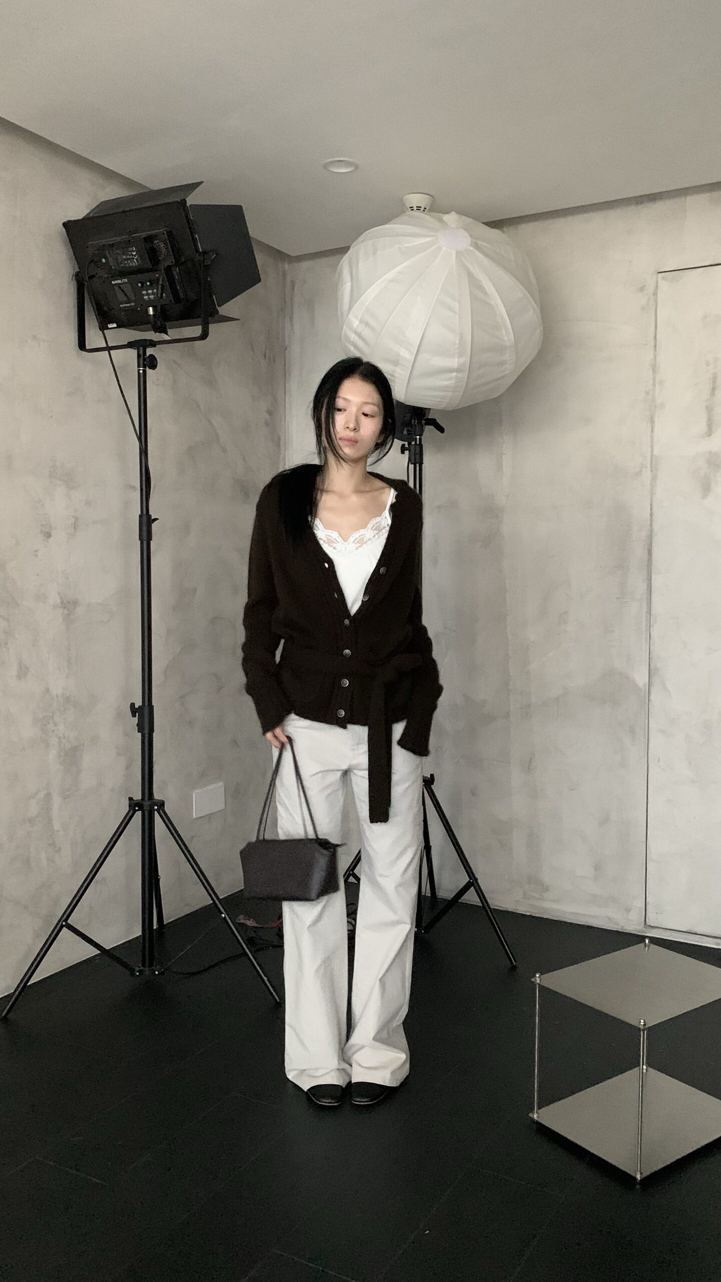 【saidtome】早秋V领绑带收腰毛衫女宽松显瘦长袖慵懒风针织开衫