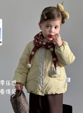二折撤柜女宝秋冬轻羽内胆小女孩90白鸭绒外套婴幼童保暖上衣童装