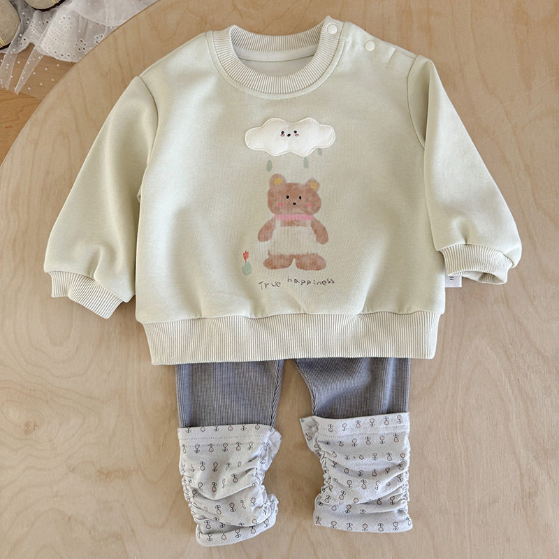 二折撤柜女宝宝韩版卫衣春季新款女童卡通长袖上衣婴幼儿套头衫
