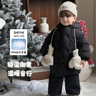 三折撤柜婴儿衣服连帽羽绒服冬装 加厚男童保暖上衣90绒男宝宝羽绒
