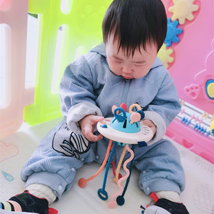 婴儿抽抽乐宝宝手指飞碟拉拉乐0一1岁抓握训练8早教益智玩具6个月