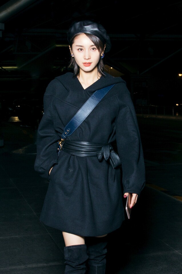 2017秋巴黎时装周王子文同款连帽毛呢外套港味chic羊绒呢子大衣女