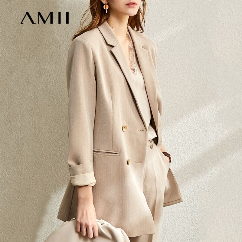 Amii西装套装女春装2024年新款高级感两件套春秋高端定制设计感