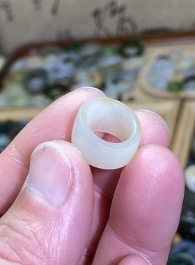 和田玉白玉籽料卡11随型跑环满皮洒金皮古风玉环文玩珠串挂饰跑圈