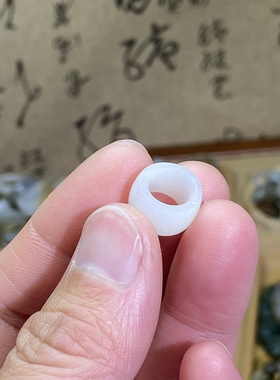 和田玉白玉籽料卡8随型小跑环古风满皮玉环锁骨链挂饰文玩配饰