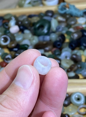 和田玉籽料卡6随型宽版小跑环古风玉环配饰文玩珠串挂饰玉环跑圈