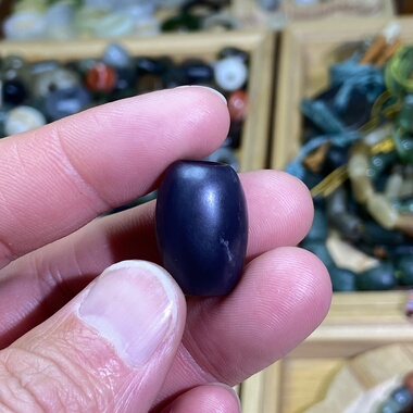 和田玉烟紫色随型珠子配饰老光工艺复古风藏式多宝手串手链配珠