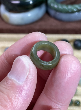 和田玉籽料随型卡10跑环沙枣青糖青满皮玉环文玩珠串配饰项链挂饰
