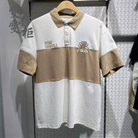 Летняя комфортная трикотажная футболка polo для отдыха, короткий рукав