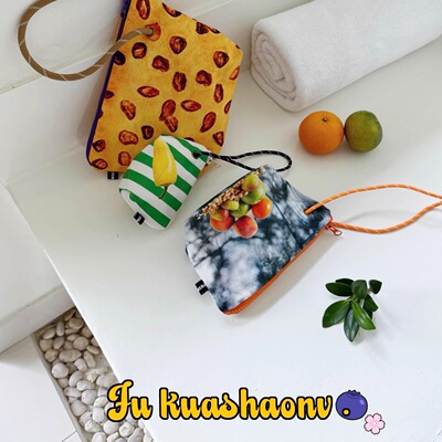 少女撞色夏日海岛收纳包