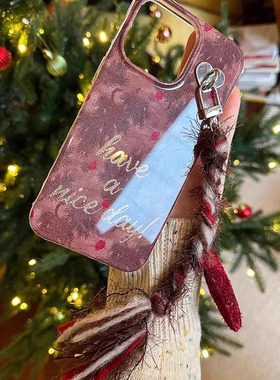 浮夸少女dayu节日小树莓果子美好寓意小众imd苹果iphone16promax手机壳闪粉圣诞新年双层保护套