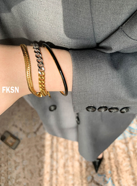 浮夸少女拼色手链手镯时髦套组