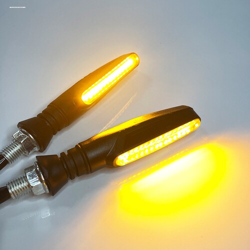 摩托车转向灯电动车转向灯方向灯12V LED双面流水转向灯改装配件