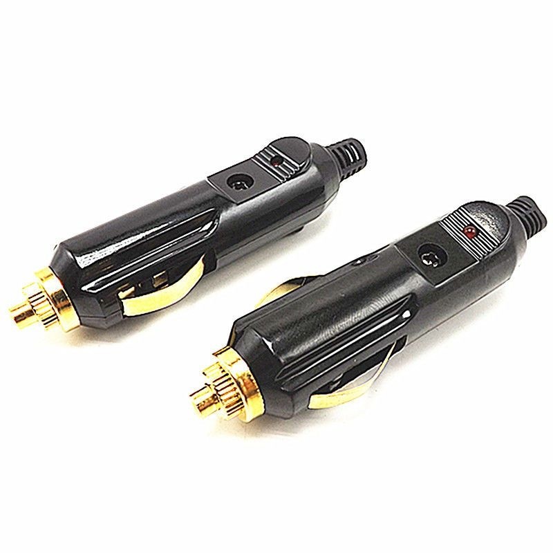 车载充气泵点烟器插头汽车加热座垫风扇电源线插外壳大功率免焊线