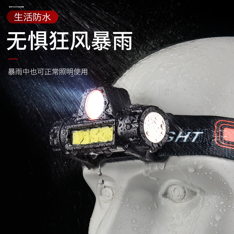 led头灯强光充电超亮远射手电筒头戴式感应钓鱼夜钓疝气户外矿灯
