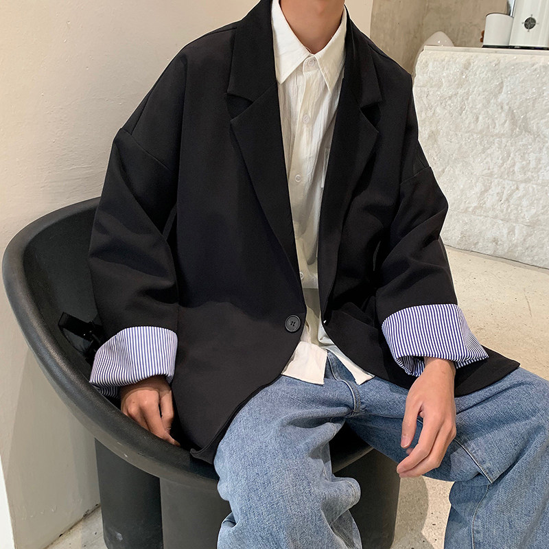 910A-Y227港风春秋新款帅气纯色休闲外套上衣男士西服,男装西服,星座910A
