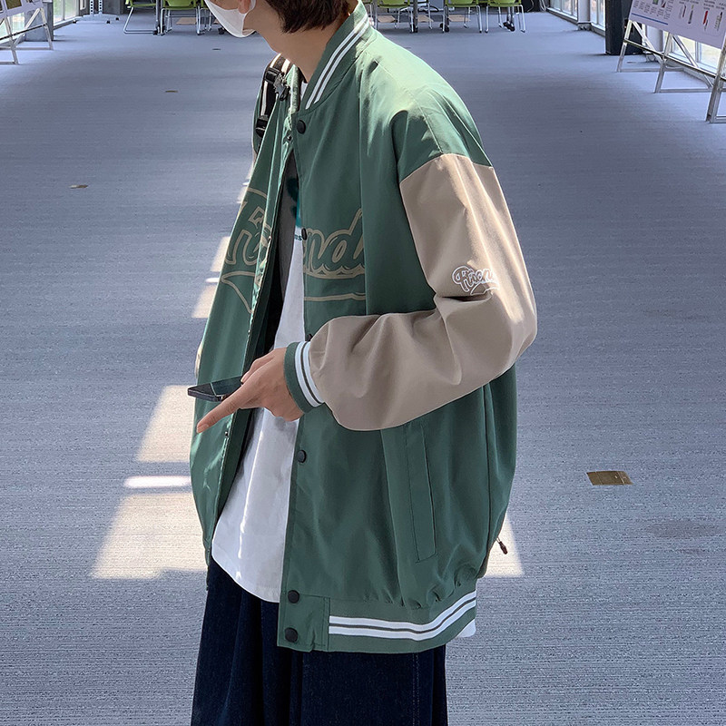 910A- Y62港风春秋时尚潮流小清新夹克外套棒球服男女图片