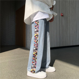 910A 908 春秋季男士宽松直筒休闲牛仔裤图片