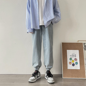 910A 8023 春秋季男士宽松休闲束脚牛仔裤图片