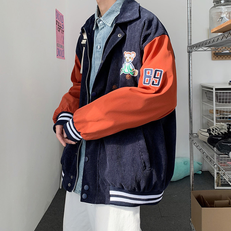 910AY50秋季男士灯芯绒宽松休闲百搭夹克外套,男装夹克,星座910A