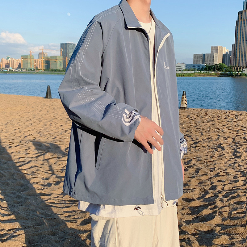 910A416春秋季港风男士宽松休闲百搭夹克,男装夹克,星座910A