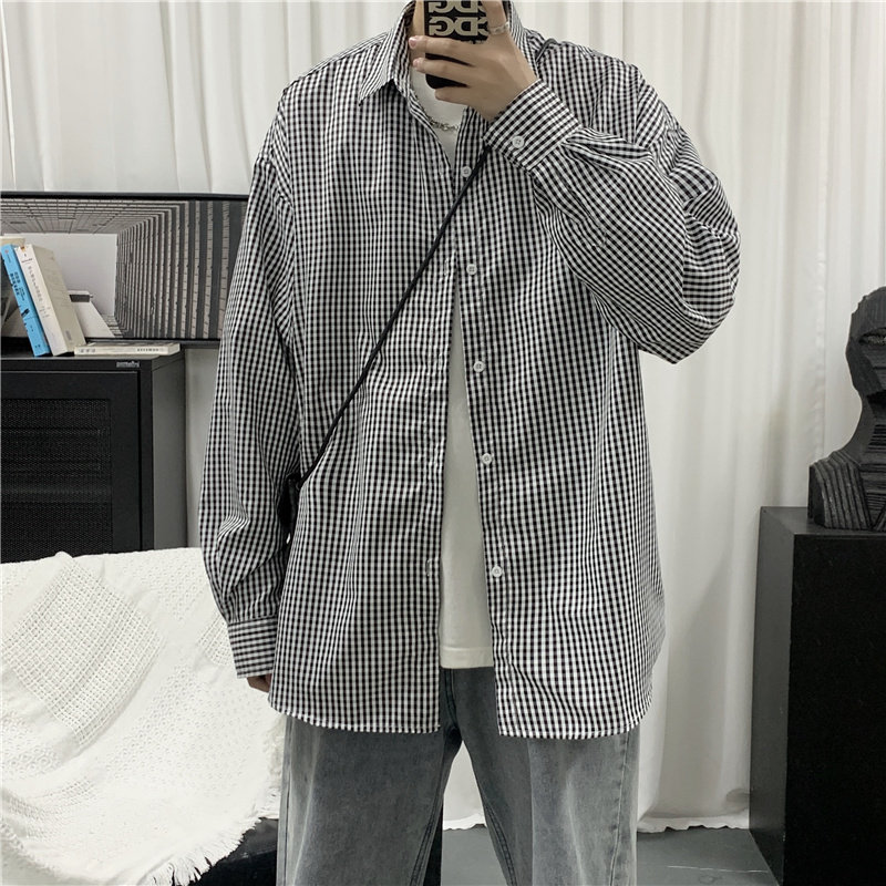 910A922秋季男士休闲百搭衬衫格子,男装衬衫,星座910A