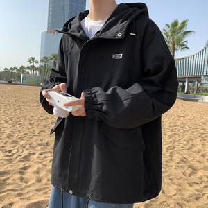 910A W985新款男士宽松休闲连帽外套图片