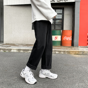 910A 201 港风纯系宽松百搭牛仔裤图片