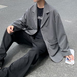 910A-W1083港风西装外套宽松休闲潮流西服上衣男装图片