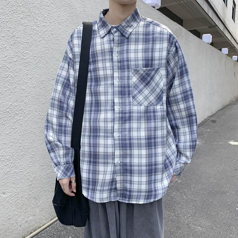 910A C03 秋季宽松休闲格子百搭衬衫图片