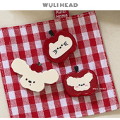 插画风加厚醋酸鸭嘴夹发饰 爆可爱 无厘头 苹果小狗发夹