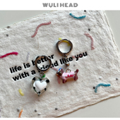 腊肠狗简约百搭不对称甜酷耳环耳夹 戴耳机 无厘头 狗狗系列