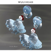 海洋沙滩系列 无厘头 原创蓝色金鱼夏日度假梦幻耳钉耳环耳夹