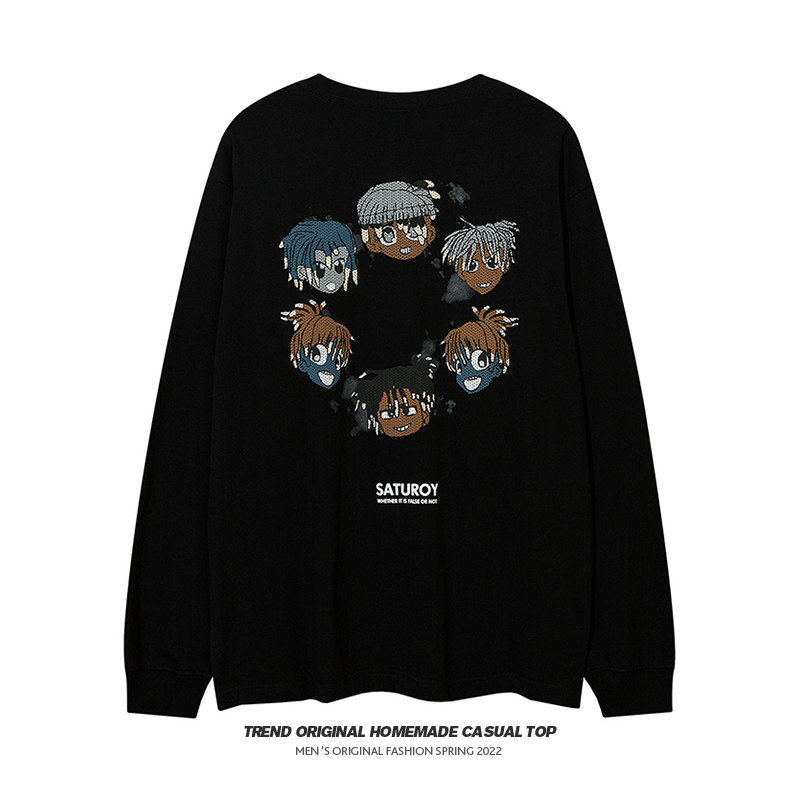 fearless无所畏惧原创潮牌秋装新款男女卡通头像卫衣炸街上衣