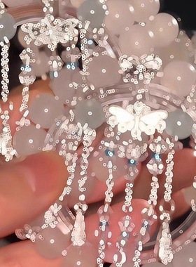 「海屿星辰」清冷感长款流苏蝴蝶琉璃手链轻奢小众高级感精致手饰