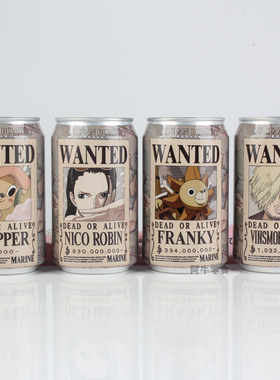 台湾Ocean Bomb海贼王悬赏通缉令限定版白葡萄味气泡水饮料330ml