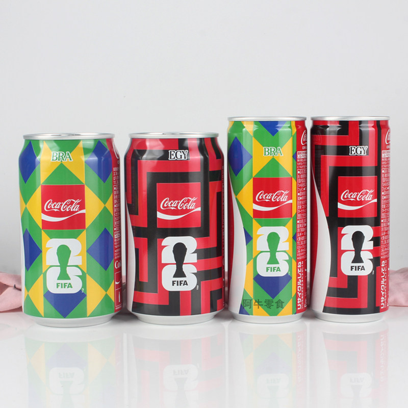 4罐 日本进口Coca-Cola/可口可乐FIFA足球世界杯收藏版碳酸饮料