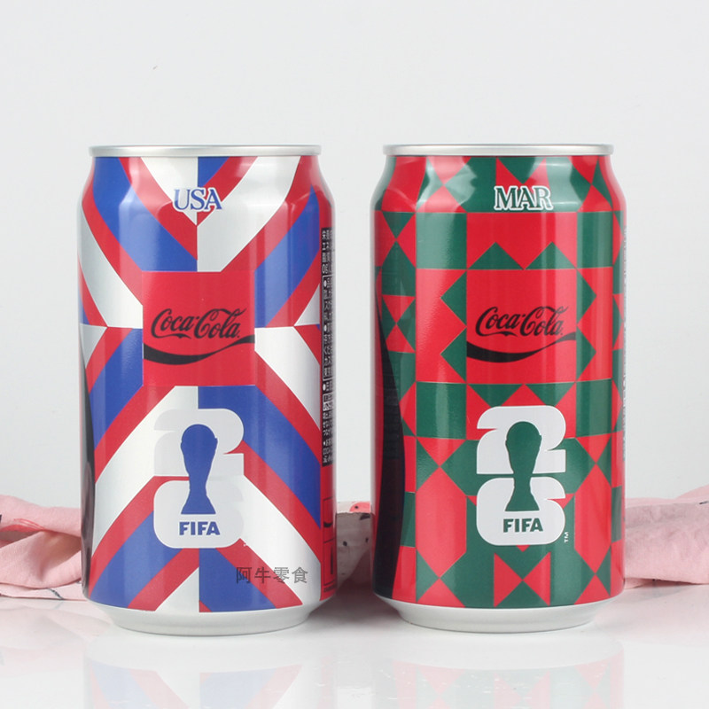 日本进口Coca－Cola/可口可乐FIFA世界杯旗帜收藏版碳酸饮料350ml