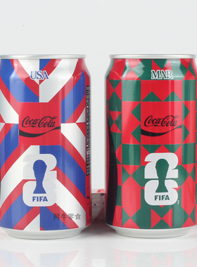 日本进口Coca－Cola/可口可乐FIFA世界杯旗帜收藏版碳酸饮料350ml