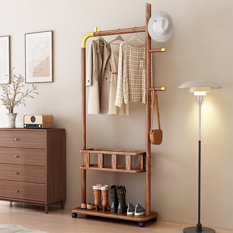 落地立式全实木衣帽架家用酒店民宿多功能多场景带置物架挂衣服架,住宅家具,衣帽架,淘宝优惠券,粉丝福利购,淘宝优惠卷
